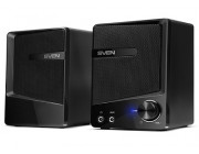 SVEN 248 Black (USB),  2.0 / 2x3W RMS, USB/DC 5V power supply, headphone jack, AUX input, 2.8-